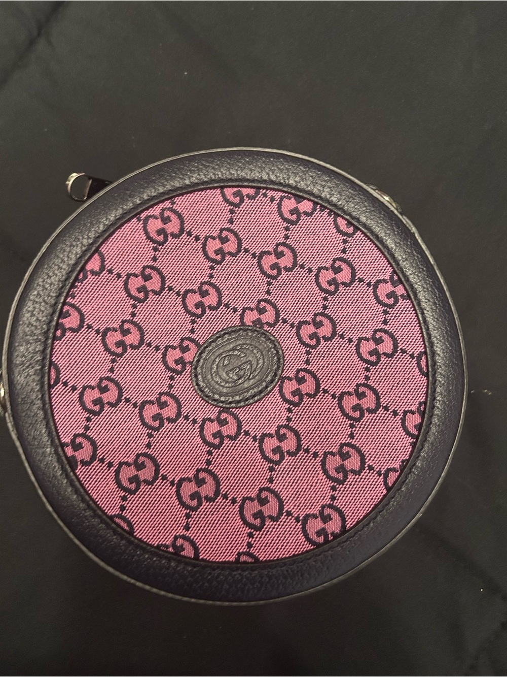 Gucci Pink GG Canvas Round Mini Crossbody